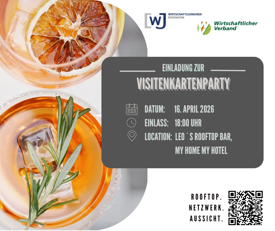 Rooftop. Netzwerk. Aussicht. / Visitenkartenparty mit dem Wirtschaftlichen Verband